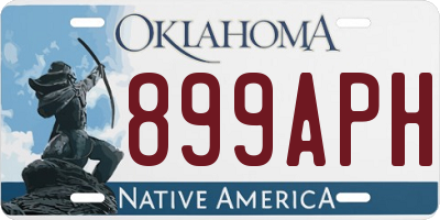 OK license plate 899APH