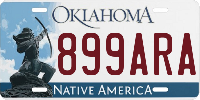 OK license plate 899ARA