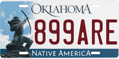 OK license plate 899ARE