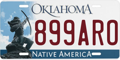 OK license plate 899ARO