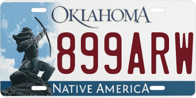 OK license plate 899ARW