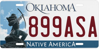 OK license plate 899ASA