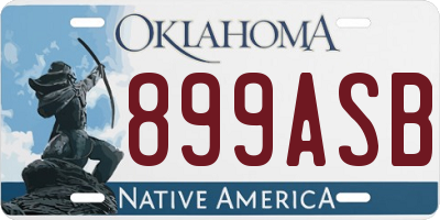 OK license plate 899ASB