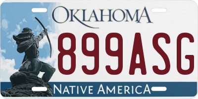 OK license plate 899ASG