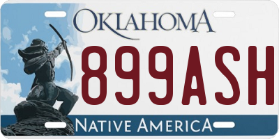 OK license plate 899ASH