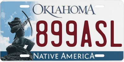 OK license plate 899ASL
