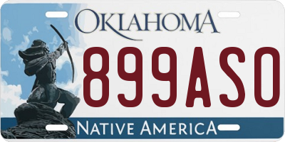 OK license plate 899ASO
