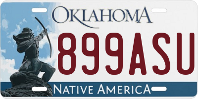 OK license plate 899ASU