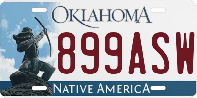 OK license plate 899ASW