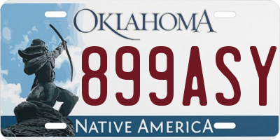 OK license plate 899ASY