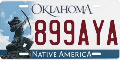 OK license plate 899AYA