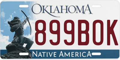 OK license plate 899BOK