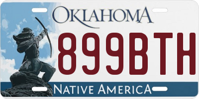 OK license plate 899BTH