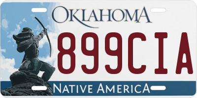 OK license plate 899CIA