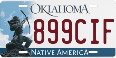 OK license plate 899CIF