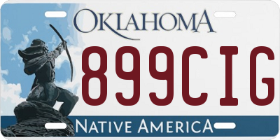 OK license plate 899CIG