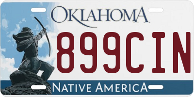 OK license plate 899CIN
