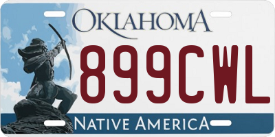 OK license plate 899CWL