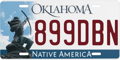 OK license plate 899DBN
