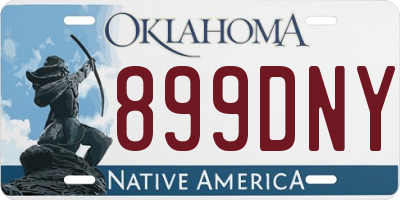 OK license plate 899DNY