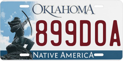 OK license plate 899DOA