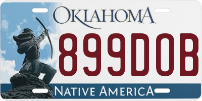OK license plate 899DOB