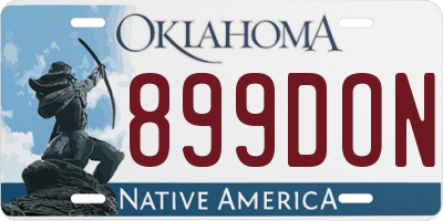 OK license plate 899DON