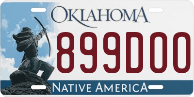 OK license plate 899DOO