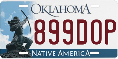 OK license plate 899DOP
