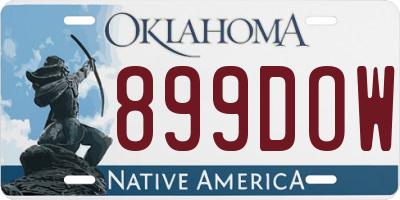 OK license plate 899DOW
