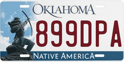 OK license plate 899DPA