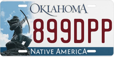 OK license plate 899DPP