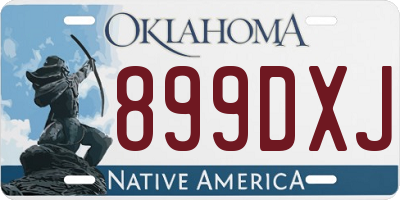 OK license plate 899DXJ