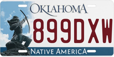 OK license plate 899DXW