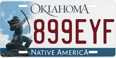 OK license plate 899EYF