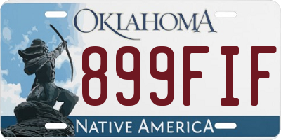 OK license plate 899FIF