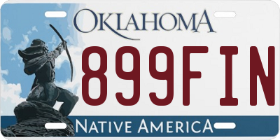 OK license plate 899FIN