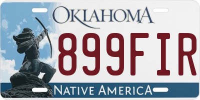 OK license plate 899FIR