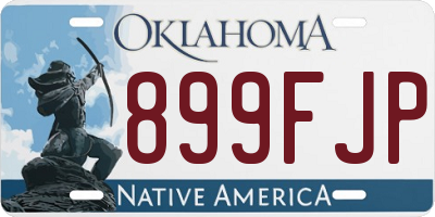 OK license plate 899FJP