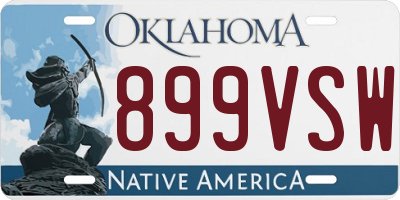 OK license plate 899VSW