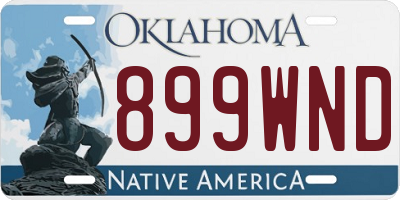 OK license plate 899WND