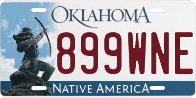 OK license plate 899WNE