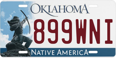 OK license plate 899WNI