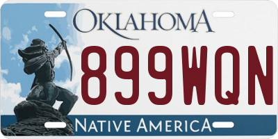 OK license plate 899WQN