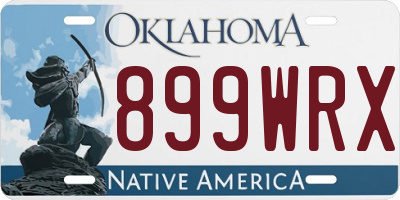 OK license plate 899WRX
