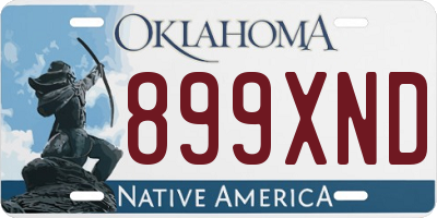 OK license plate 899XND
