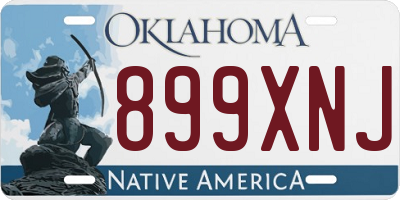 OK license plate 899XNJ