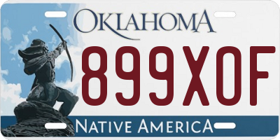 OK license plate 899XOF
