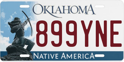 OK license plate 899YNE