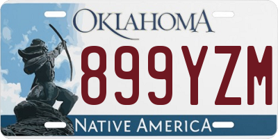 OK license plate 899YZM